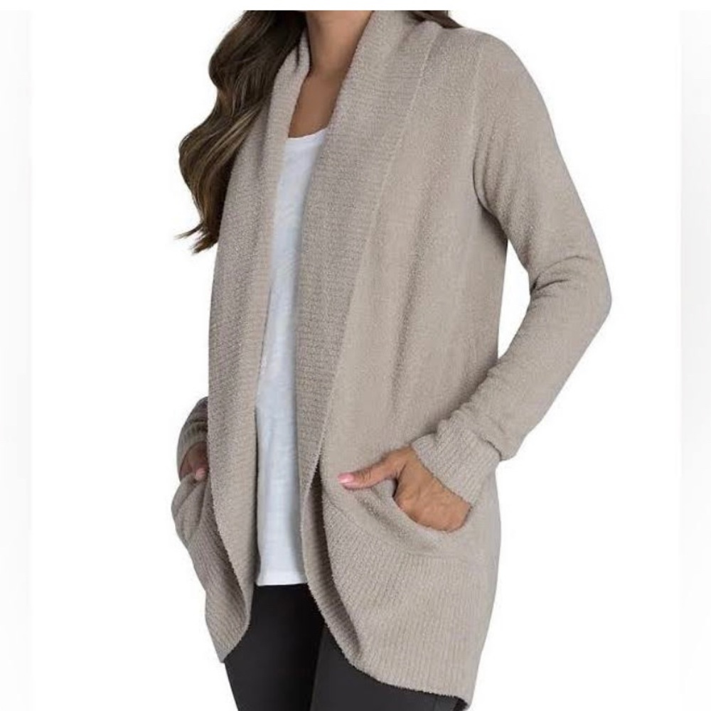 Barefoot Dreams cozychic soft open cardigan sweater with pockets L/XL